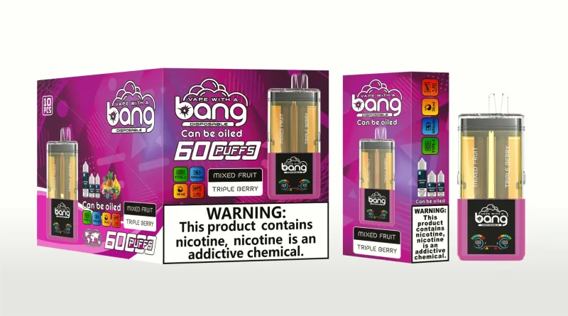 Bang Vape 60K Puffar (60000 puffar) Mixed Fruit & Triple Berry 2-in-1 uppladdningsbar engångsvape 36ml