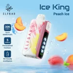 Elfbar Ice King 30000 Puffar (30000 puffar) Peach Ice 5% nikotin uppladdningsbar engångsvape 850mAh 5-nivåer justerbar kylning 20ml Type-C EU lager