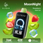 Elfbar MoonNight 40000 Puffar (40000 puffar) Strawberry Kiwi Ice 5% nikotin 3-level power adjustable dual mesh uppladdningsbar engångsvape 850mAh 50ml Type-C EU lager