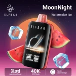 Elfbar MoonNight 40000 Puffar (40000 puffar) Watermelon Ice 5% nikotin 3-level power adjustable dual mesh uppladdningsbar engångsvape 850mAh 50ml Type-C EU lager