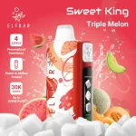 Elfbar Sweet King 30000 Puffar vape Triple Melon 5% nikotin billig vape Sverige triple mesh airflow control uppladdningsbar engångsvape 850mAh 30ml Type-C EU lager