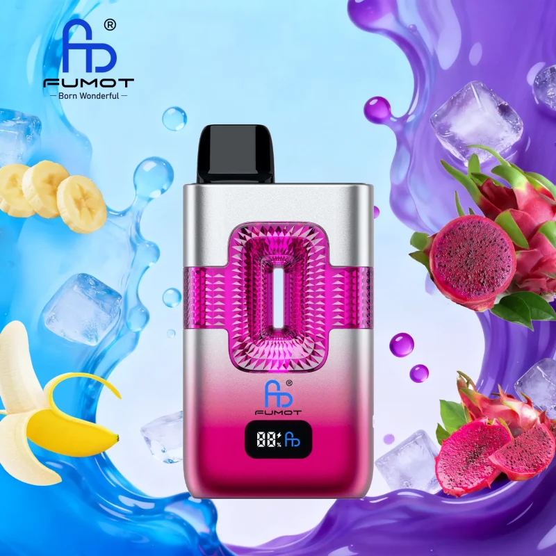 Fumot ECO 2in1 50000 Puffar vape Banana Ice Black Dragon Ice 5% nikotin long lasting vape 2in1 dual flavor vape mesh coil uppladdningsbar engångsvape 950mAh 20ml Type-C EU lager