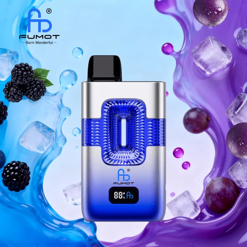 Fumot ECO 2in1 50000 Puffar vape Black Ice Grape Ice 5% nikotin long lasting vape 2in1 dual flavor vape mesh coil uppladdningsbar engångsvape 950mAh 20ml Type-C EU lager