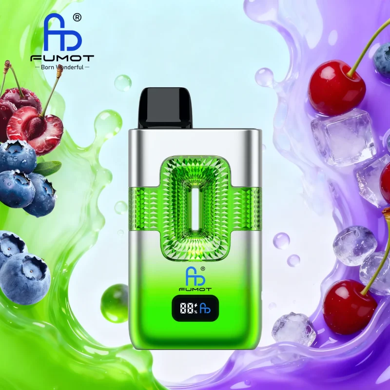 Fumot ECO 2in1 50000 Puffar vape Cherry Ice Blue Razz Cherry 5% nikotin long lasting vape 2in1 dual flavor vape mesh coil uppladdningsbar engångsvape 950mAh 20ml Type-C EU lager