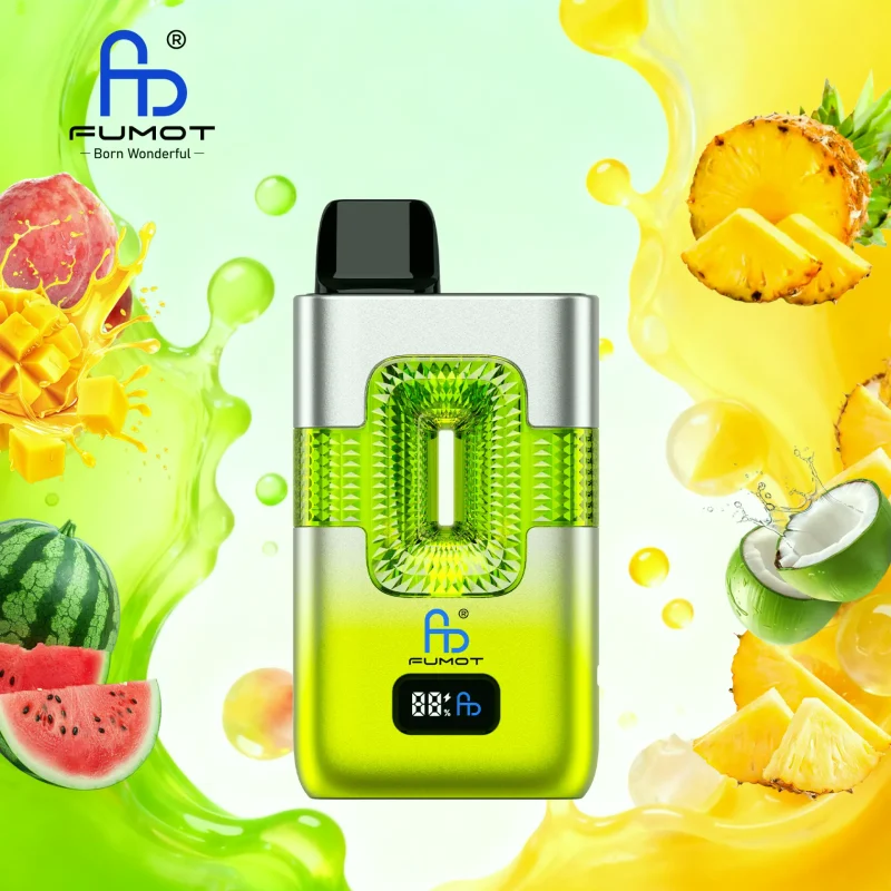 Fumot ECO 2in1 50000 Puffar vape Peach Mango Watermelon Pina Colada 5% nikotin long lasting vape 2in1 dual flavor vape mesh coil uppladdningsbar engångsvape 950mAh 20ml Type-C EU lager