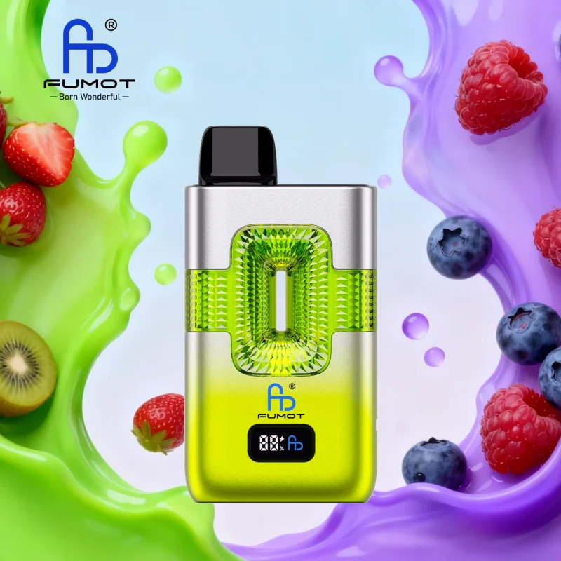 Fumot ECO 2in1 50000 Puffar vape Strawberry Kiwi Blueberry Sour Raspberry 5% nikotin long lasting vape 2in1 dual flavor vape mesh coil uppladdningsbar engångsvape 950mAh 20ml Type-C EU lager