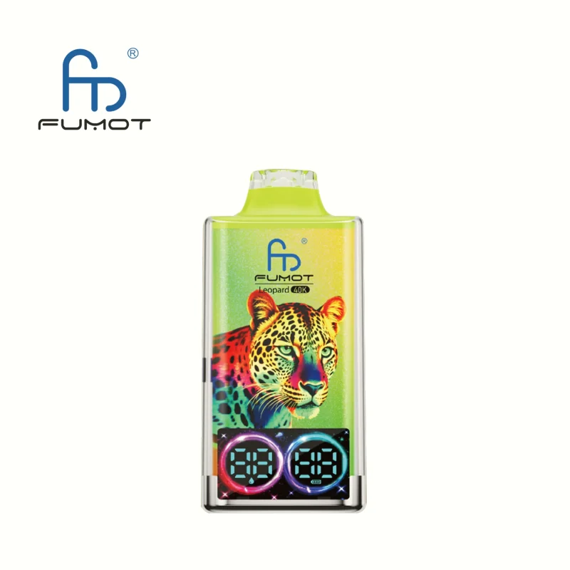 Fumot Leopard 40000 Puffar vape Kiwi Passion Fruit Guava 5% nikotin bästa vape 2026 dual mesh RGB light uppladdningsbar engångsvape 750mAh 20ml Type-C EU lager