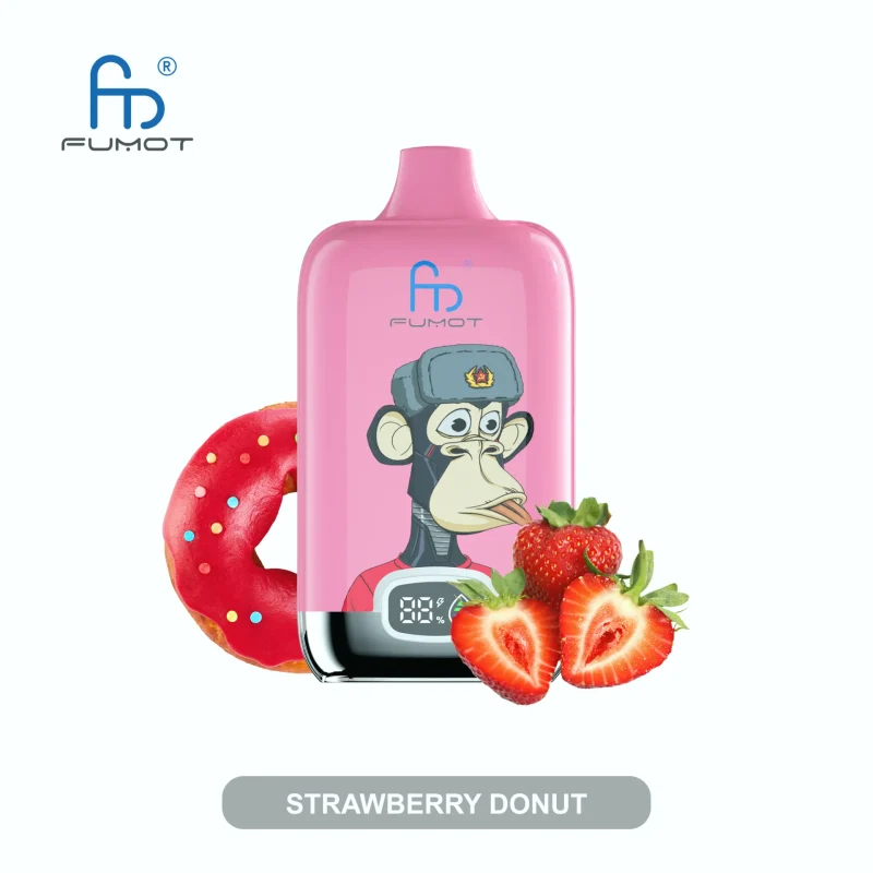 Fumot RandM Digital Box 12000 Puffar vape Strawberry Donut 5% nikotin cheap vape Sweden mesh coil display uppladdningsbar engångsvape 850mAh 20ml Type-C EU lager