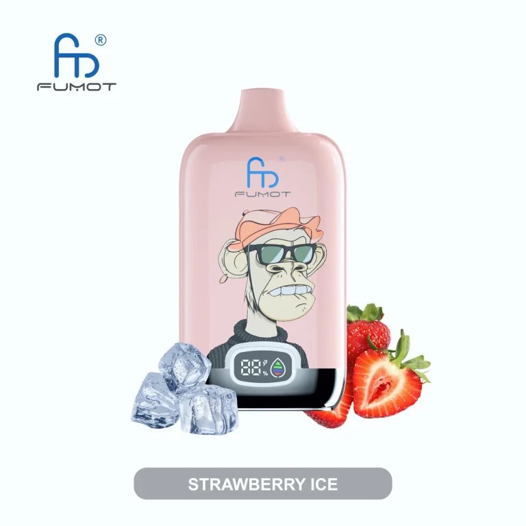 Fumot RandM Digital Box 12000 Puffar vape Strawberry Ice 5% nikotin cheap vape Sweden mesh coil display uppladdningsbar engångsvape 850mAh 20ml Type-C EU lager