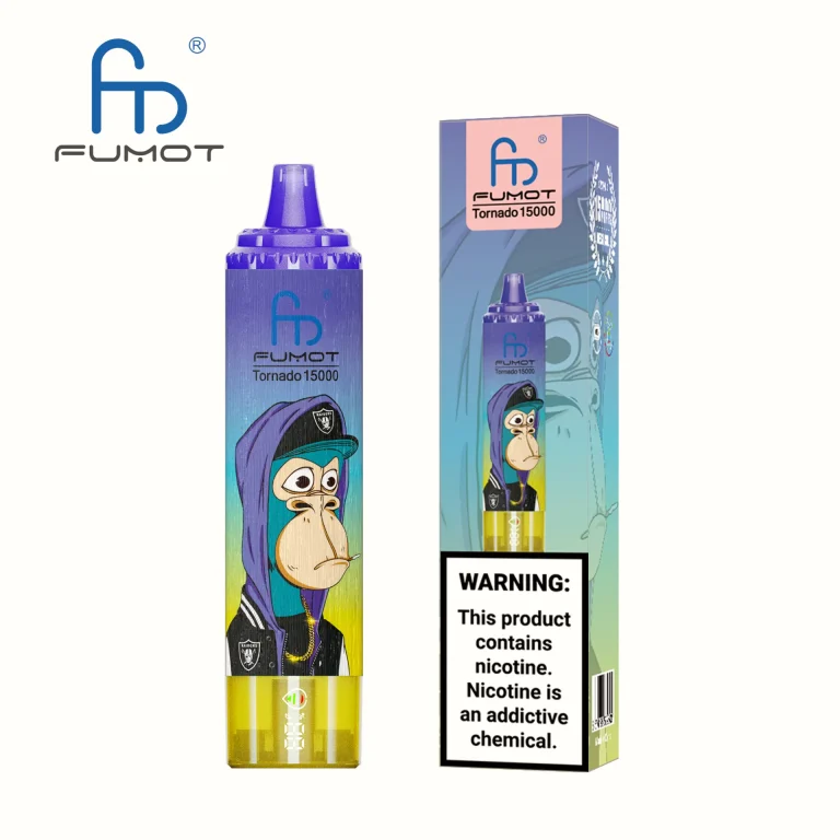 Fumot RandM Tornado 15000 Puffar (15000 puffar) Berry Lemonade 2% eller 5% nikotin uppladdningsbar engångsvape 850mAh LED display 25ml 1.0Ω mesh coil EU lager