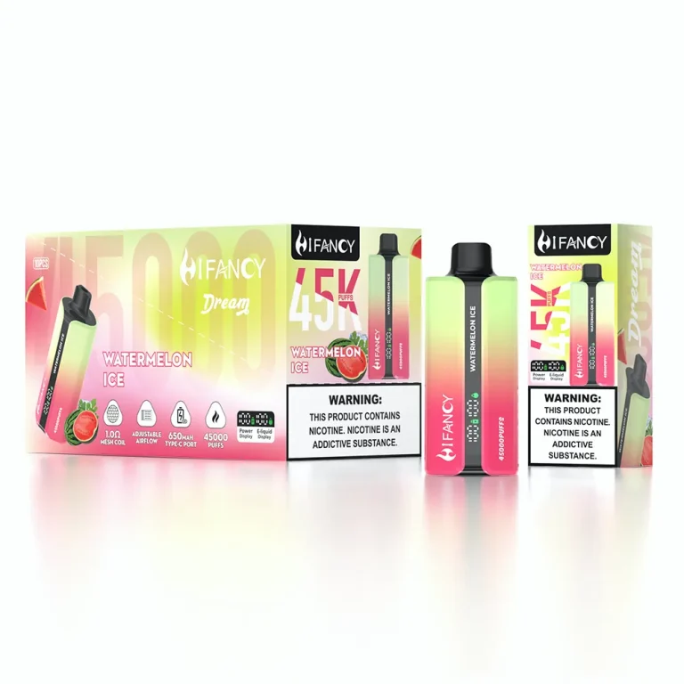 Hifancy Dream 45000 Puffar (45000 puffar) Watermelon Ice 2% 3% eller 5% nikotin uppladdningsbar engångsvape 650mAh adjustable airflow dual mesh coil 35ml Type-C EU lager