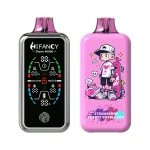 Hifancy Storm 40000 Puffar (40000 puffar) Strawberry Cherry Bubblegum 2% 3% eller 5% nikotin uppladdningsbar engångsvape 800mAh 78ml 3 pods adjustable ice full screen touch switch 1.0Ω mesh coil EU lager