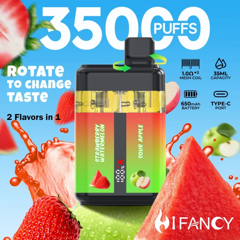 HIFANCY TWINS 35000 – 35K Puffar Vape Dual-Tank Oil-Core Separation - Bild 4