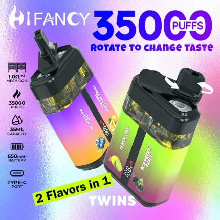 HIFANCY TWINS 35000 – 35K Puffar Vape Dual-Tank Oil-Core Separation