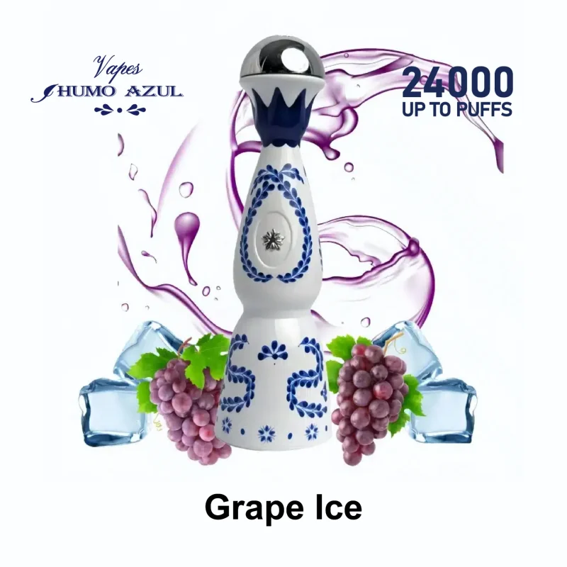 Humo AZUL 24000 Puffar (24000 puffar) Grape Ice 2% nikotin uppladdningsbar engångsvape 650mAh dual mesh 0.65Ω 20ml EU lager