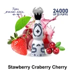 Humo AZUL 24000 Puffar (24000 puffar) Strawberry Cranberry Cherry 2% nikotin uppladdningsbar engångsvape 650mAh dual mesh 0.65Ω 20ml EU lager