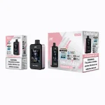 JNR Mediamax 40000 Puffar (40000 puffar) Strawberry Ice 2% eller 5% nikotin uppladdningsbar engångsvape 1000mAh 2.4" HD display adjustable airflow dual mesh coil 21ml Type-C EU lager