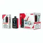 JNR Mediamax 40000 Puffar (40000 puffar) Watermelon Ice 2% eller 5% nikotin uppladdningsbar engångsvape 1000mAh 2.4" HD display adjustable airflow dual mesh coil 21ml Type-C EU lager