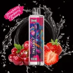 Uwin Crystal 10000 Puffar (10000 puffar) Strawberry Cranberry Chery 2% eller 5% nikotin uppladdningsbar engångsvape 650mAh mesh coil RGB lights 18ml Type-C EU lager