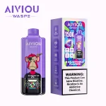 Waspe Aiviou 150000 Puffar vape Blueberry Ice Strawberry Kiwi Cherry Strawberry Ice 5% nikotin ultra long lasting vape 6in1 multi flavor vape mesh coil uppladdningsbar engångsvape 650mAh 64ml Type-C EU lager