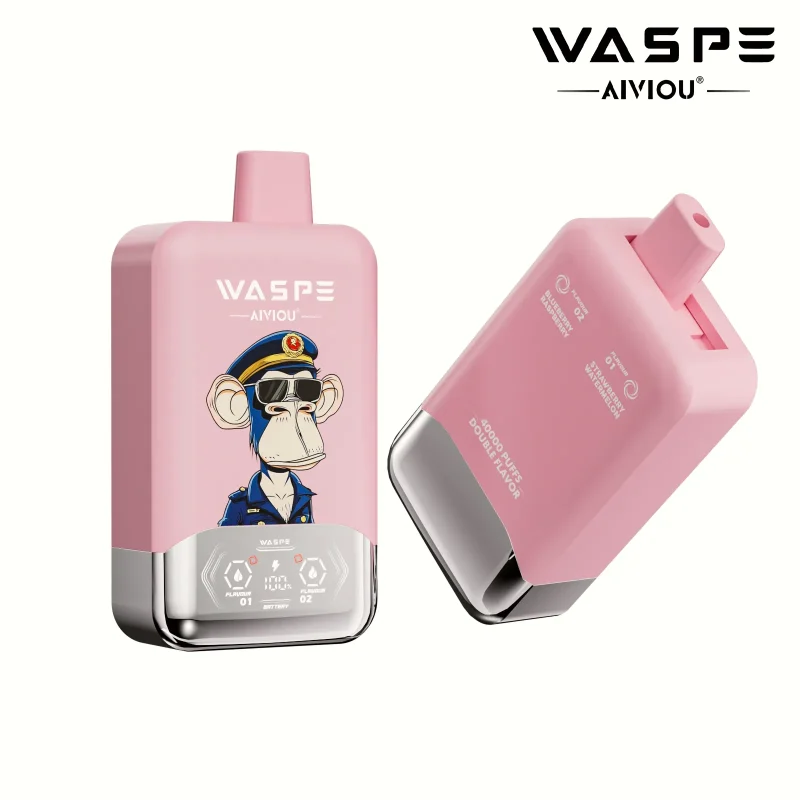 Waspe Aiviou 40000 Puffar vape Strawberry Watermelon Blueberry Raspberry 2% nikotin dual flavor vape long lasting vape mesh coil uppladdningsbar engångsvape 650mAh 36ml Type-C EU lager