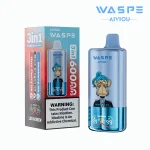 Waspe Aiviou 60000 Puffar vape Blueberry Ice Black Dragon Ice Fizzy Cherry Ice 5% nikotin long lasting vape 3in1 triple flavor vape mesh coil uppladdningsbar engångsvape 650mAh 54ml Type-C EU lager