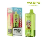 Waspe Aiviou 60000 Puffar vape Watermelon Ice Strawberry Kiwi Lemon Lime 5% nikotin long lasting vape 3in1 triple flavor vape mesh coil uppladdningsbar engångsvape 650mAh 54ml Type-C EU lager