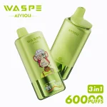 Waspe Aiviou 60000 Puffar vape Watermelon Ice Strawberry Kiwi Lemon Lime 5% nikotin long lasting vape 3in1 triple flavor vape mesh coil uppladdningsbar engångsvape 650mAh 54ml Type-C EU lager