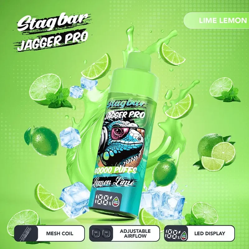 Stag Bar Jagger Pro 40k Engångsvape - 40000 Puffar-lemon-lime.jpg