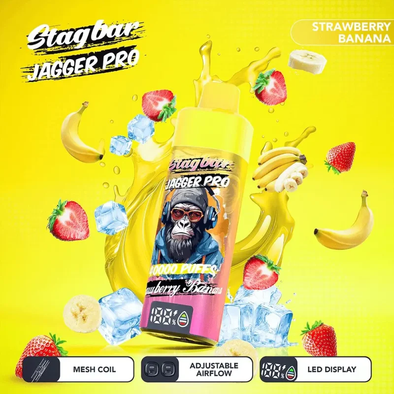 Stag Bar Jagger Pro 40k Engångsvape - 40000 Puffar-strawberry-banana.jpg