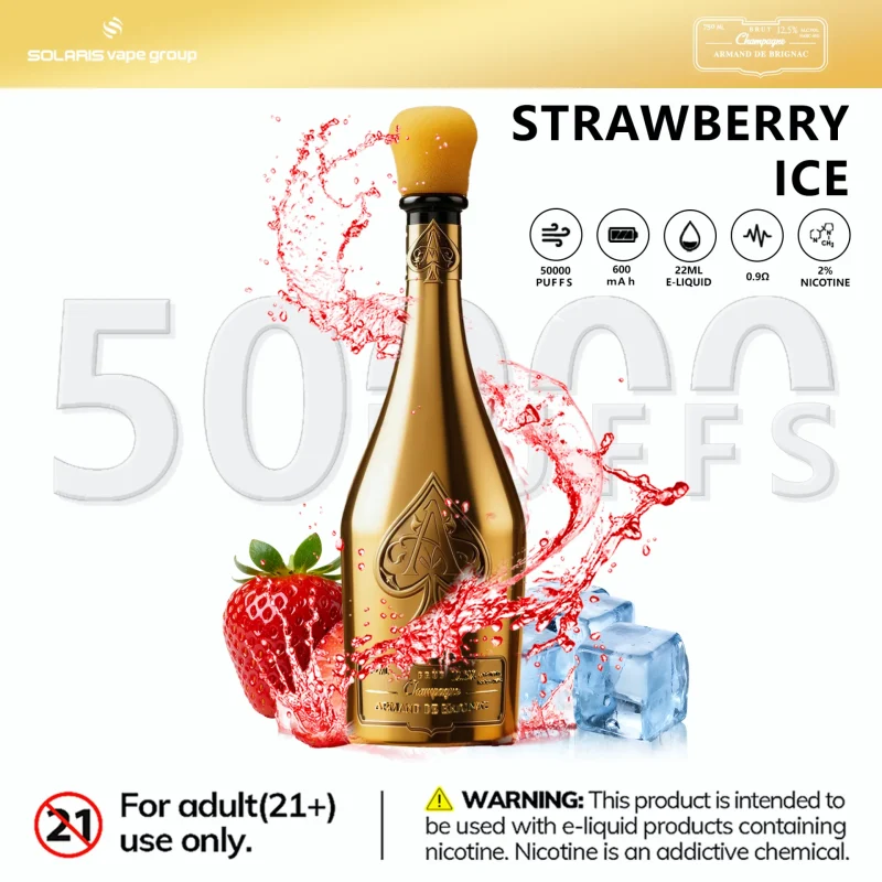 Solaris Champagne 50K Engångsvape – 50000 Puffar EU Lager - Strawberry Ice