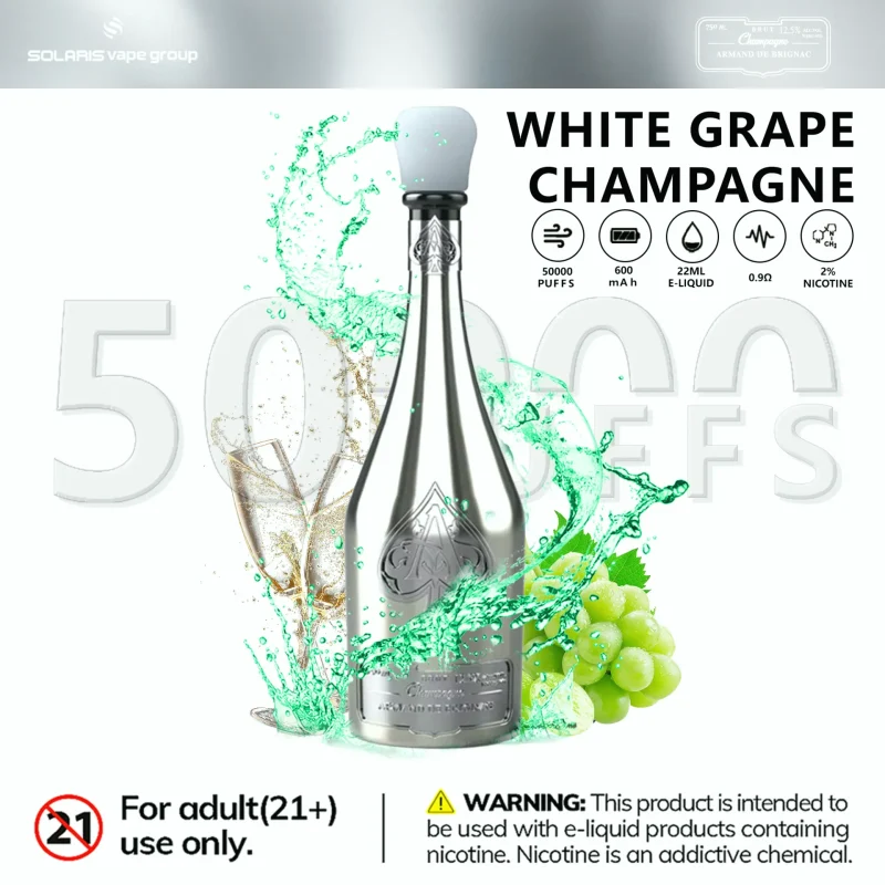 Solaris Champagne 50K Engångsvape – 50000 Puffar EU Lager - White Grape Champagne
