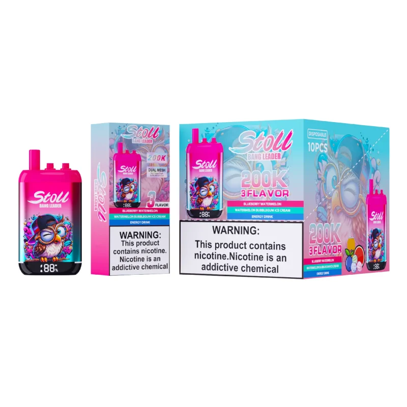 Stoll Bang Leader 200K 200000 Puffs 3 Flavor Vape - Blueberry Watermelon Watermelon Bubblegum Ice Cream Energy Drink