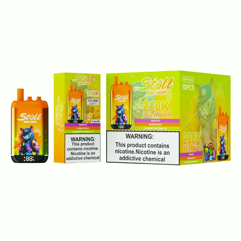 Stoll Bang Leader 200K 200000 Puffs 3 Flavor Vape - Grape Ice Mango Peach Blueberry Watermelon