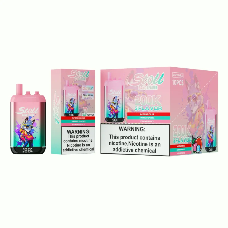 Stoll Bang Leader 200K 200000 Puffs 3 Flavor Vape - Watermelon Ice Summer Peaches Strawberry Ice