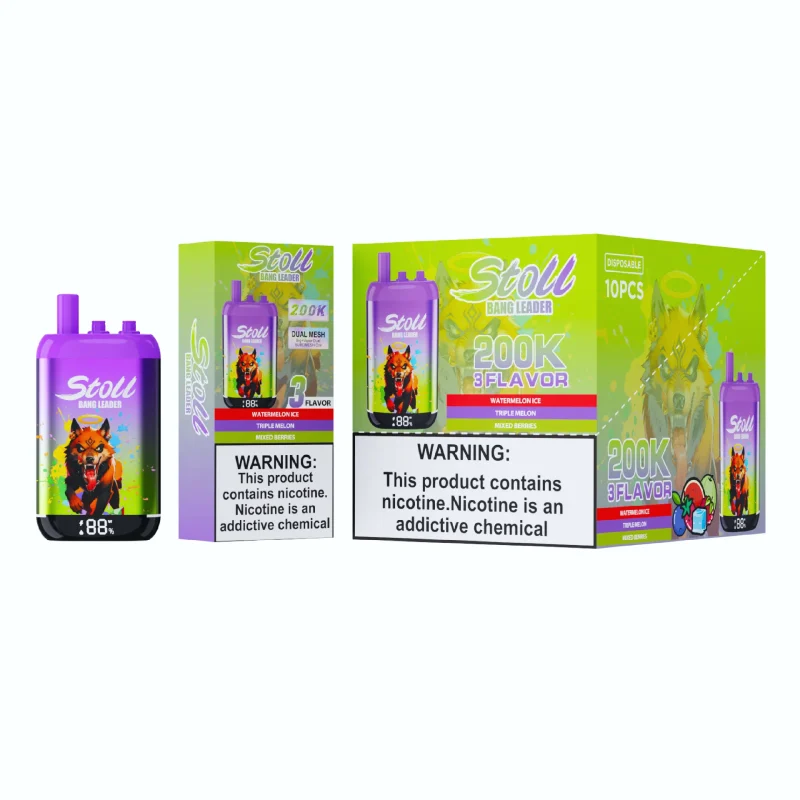 Stoll Bang Leader 200K 200000 Puffs 3 Flavor Vape - Watermelon Ice Triple Melon Mixed Berries