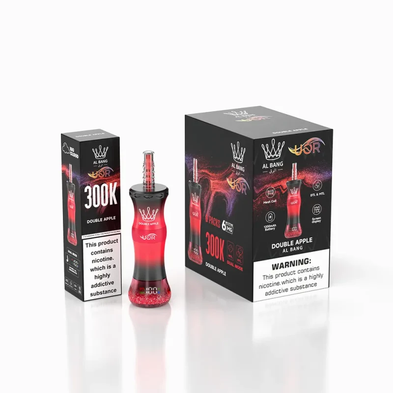 UOR AL Bang 300K – 300000 Puffar Vape MTL & DTL Modes - Double Apple (2)