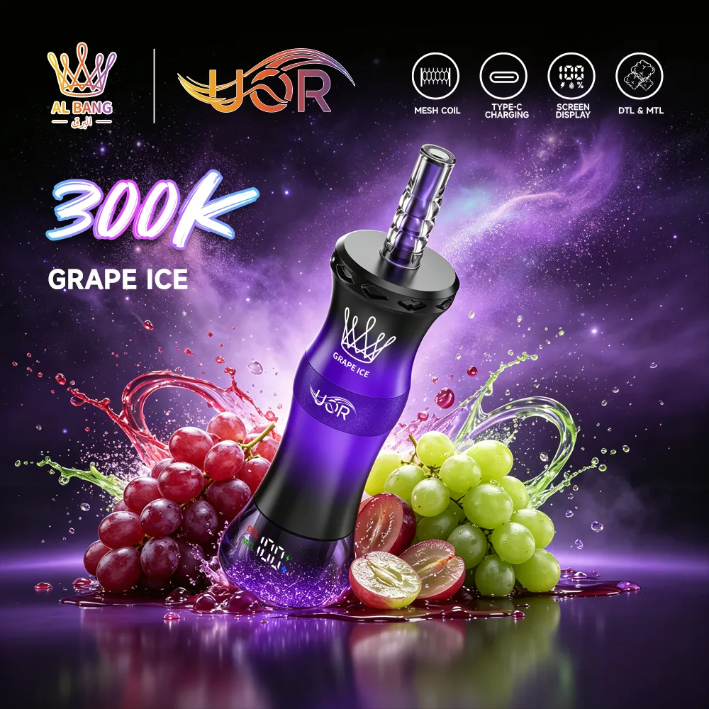 UOR AL Bang 300K – 300000 Puffar Vape MTL & DTL Modes - Grape Ice (3)