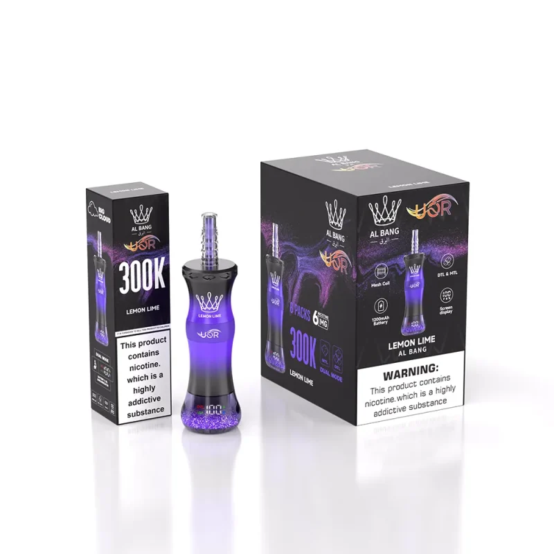 UOR AL Bang 300K – 300000 Puffar Vape MTL & DTL Modes - Lemon Lime (2)