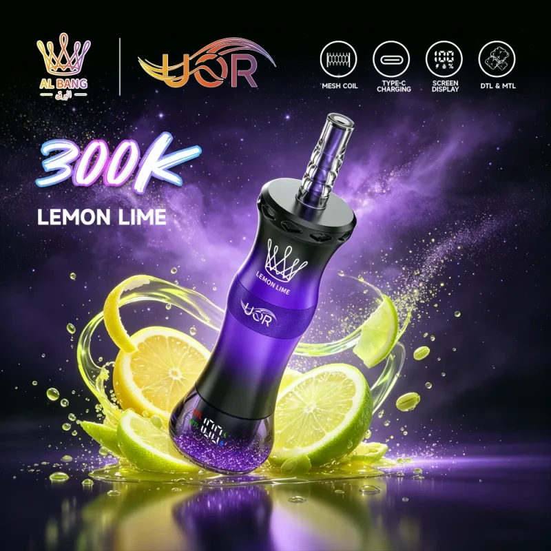 UOR AL Bang 300K – 300000 Puffar Vape MTL & DTL Modes - Lemon Lime (3)