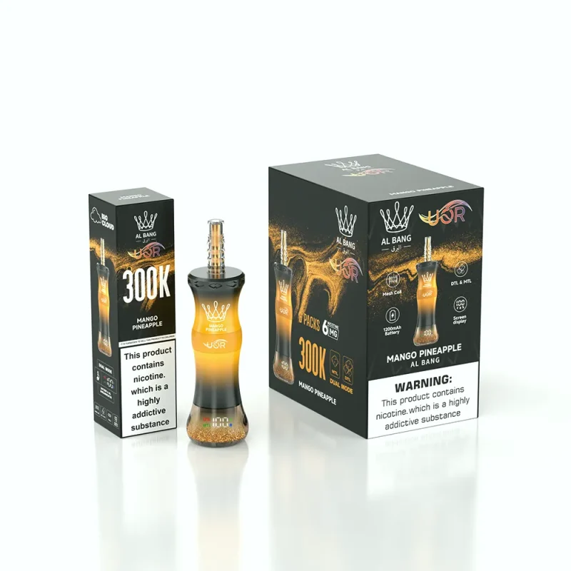 UOR AL Bang 300K – 300000 Puffar Vape MTL & DTL Modes - Mango Pineapple (3)