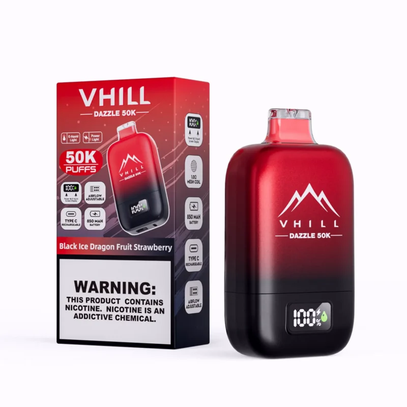 VHILL DAZZLE 50K 50000 Puffar Engångsvape - Black ice dragon fruit strawberry