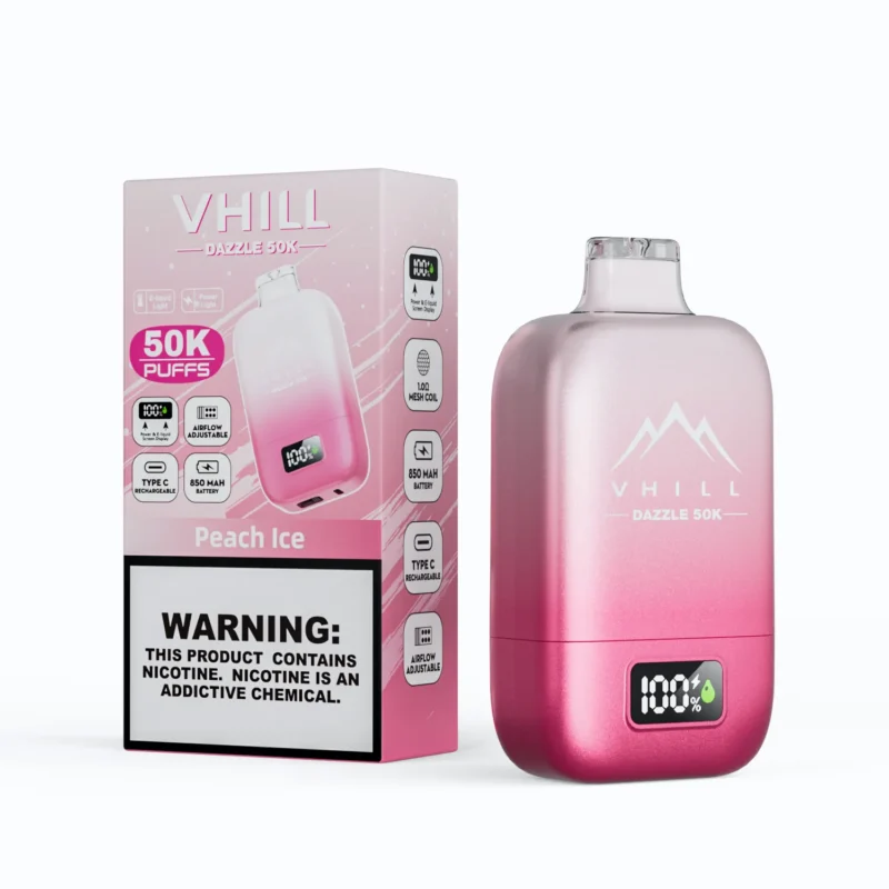 VHILL DAZZLE 50K 50000 Puffar Engångsvape - Peach ice