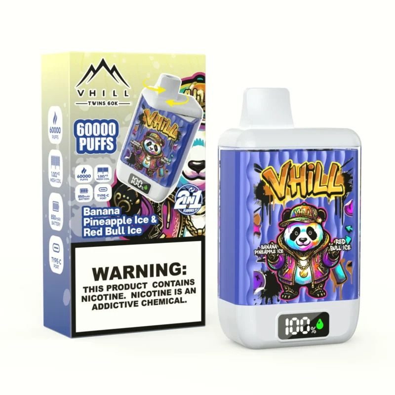 VHILL TWINS 60K 60000 Puffar Engångsvape - Banana Pineapple lce & Red Bull ice