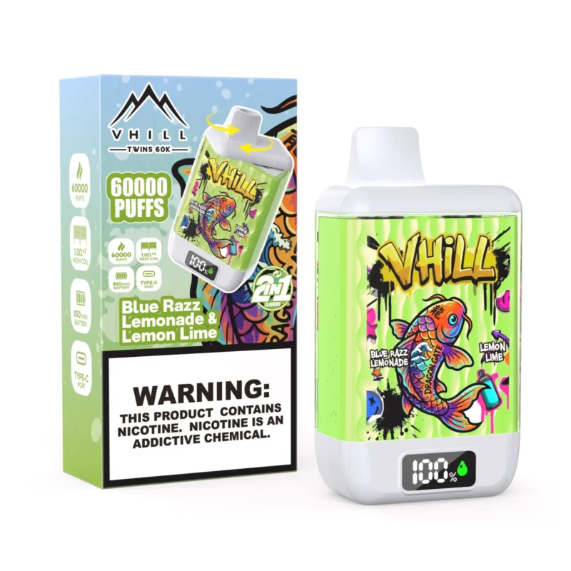 VHILL TWINS 60K 60000 Puffar Engångsvape - Blue razz Lemonade & lemon lime