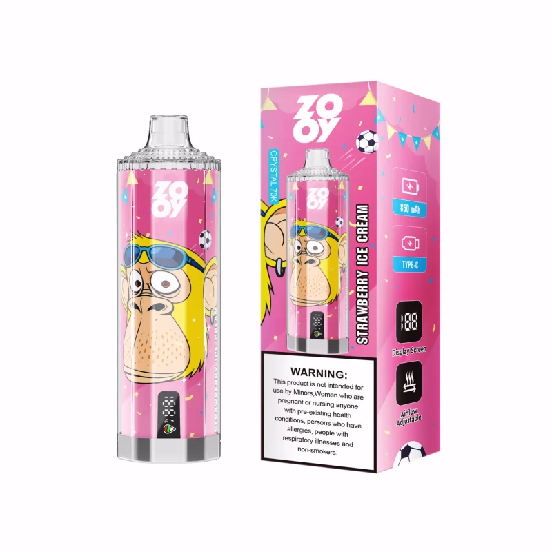 ZOOY Crystal 70k 70000 Puffar Engångsvape - Strawberry Ice Cream (2)
