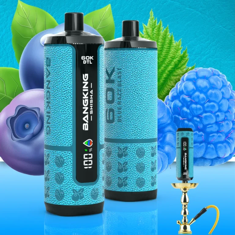 Bang King Shisha 60.000 60k sug engangs-vape – blueberry razz burst
