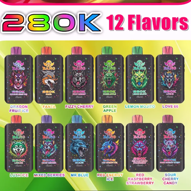 QQ Bang 280K Puffs Engångsvape-flavor-list