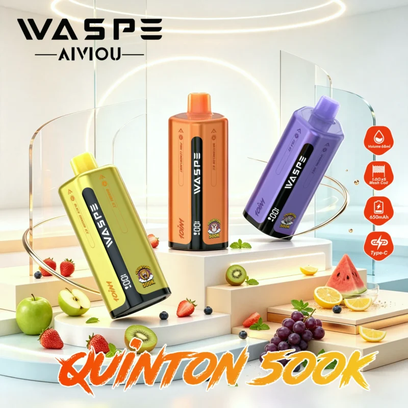 WASPE 10 in 1 Quinton 500K 500000 Puffar Engångsvape (5)