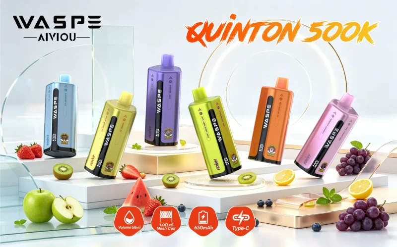 WASPE 10 in 1 Quinton 500K 500000 Puffar Engångsvape (6)